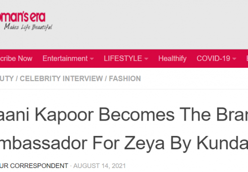 Vaani Kapoor Becomes The Brand Ambassador For Zeya By Kundan