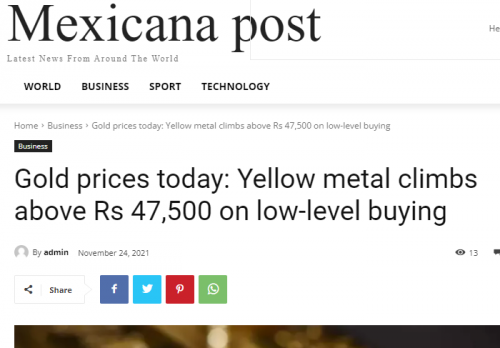 Gold prices today: Yellow metal climbs above Rs 47,500 on low-level buying