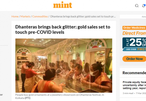 Dhanteras brings back glitter; gold sales set to touch pre- Covid Levels